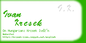 ivan krcsek business card